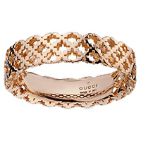 Широкое кольцо Gucci Diamantissima из розового золота с перфорированным узором, фото
