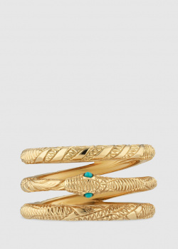 Трехрядное кольцо Gucci Ouroboros в виде змеи, фото