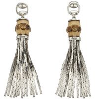 Роскошные серьги Gucci из серебра Bamboo with cobra chains, фото