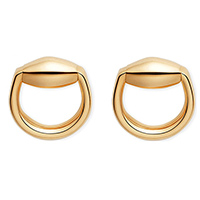 Сережки-гвоздики Gucci Horsebit округлої форми з жовтого золота, фото