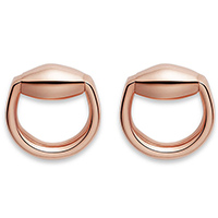 Сережки-гвоздики Gucci Horsebit округлої форми з рожевого золота, фото