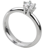 Помолвочное кольцо из белого золота с бриллиантом 0,71ct, фото