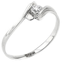 Золотое кольцо с вставкой-белым бриллиантом, фото