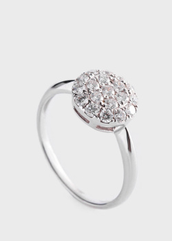 Золотой перстень в белых бриллиантах, фото