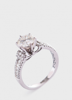 Золотое кольцо с крупным бриллиантом 1.19 сt, фото