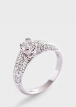 Золотое кольцо с бриллиантовой россыпью, фото