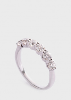Золотое кольцо-дорожка с белыми бриллиантами 1.11ct, фото