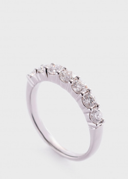 Тонкое кольцо-дорожка с белыми бриллиантами 0.91ct, фото