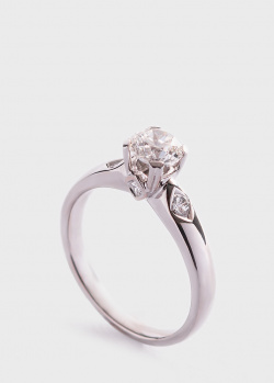 Золотое кольцо с крупным бриллиантом 0.65сt, фото