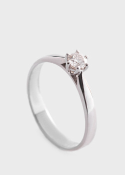Помолвочное золотое кольцо с бриллиантом, фото