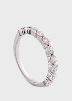 Золотое кольцо с белыми бриллиантами 0,92ct, фото