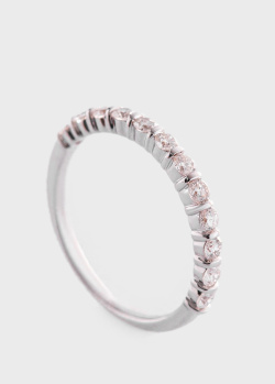 Тонкое золотое кольцо с бриллиантовой дорожкой, фото