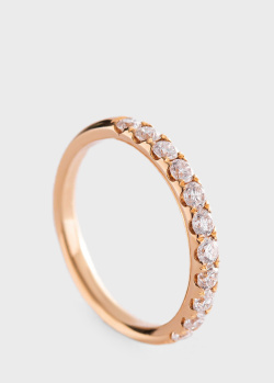 Кольцо с бриллиантами из желтого золота, фото