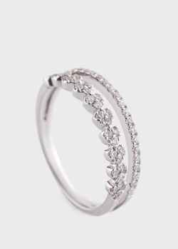 Золотое двойное кольцо с бриллиантами, фото