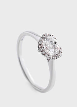 Кольцо из золота Сердечко с белыми бриллиантами, фото