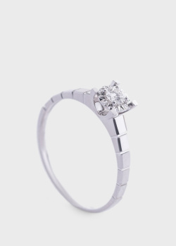 Кольцо с бриллиантом из белого золота, фото