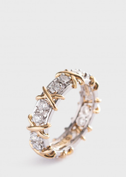 Золотое кольцо с бриллиантовой дорожкой 1.274ct, фото
