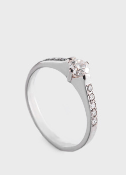 Помолвочное кольцо в белом золоте с бриллиантами, фото