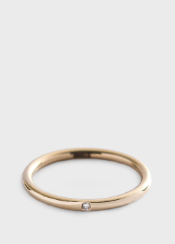 Кольцо с бриллиантом из желтого золота, фото