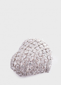 Кулон-серце з білого золота у діамантах 1,84ct, фото