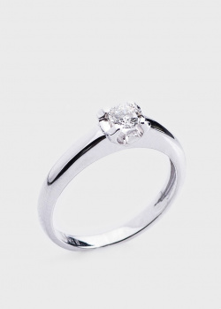 Золотое помолвочное кольцо с бриллиантом 0,3ct, фото