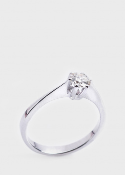 Помолвочное золотое кольцо с бриллиантом 0,4ct, фото