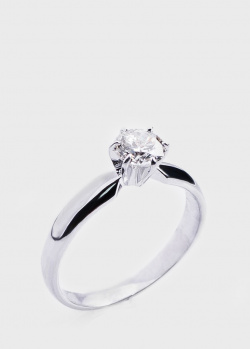 Помолвочное кольцо с белым бриллиантом 0,54ct, фото