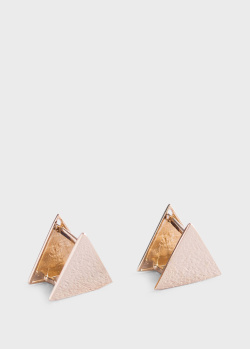 Серьги Треугольники из желтого золота, фото