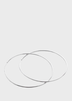 Сережки-кільця з білого золота, фото