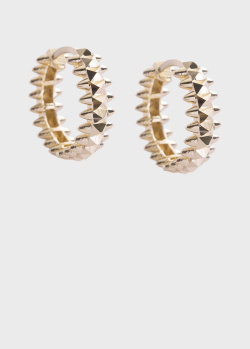 Золотые серьги-кольца с гранями, фото
