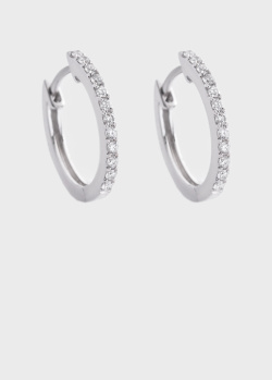 Серьги-кольца с бриллиантовой дорожкой, фото