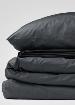 Комплект постельного белья Home me Глубина океана черного цвета с изумрудным оттенком (2-спальный евро extra size), фото