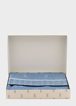 Набір постільної білизни Bic Ricami блакитного кольору з візерунком (2-спальний євро), фото