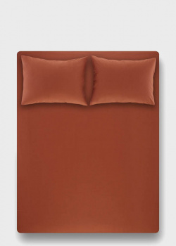 Набор из простыни с наволочками Penelope Laura бордового цвета (2-спальный), фото