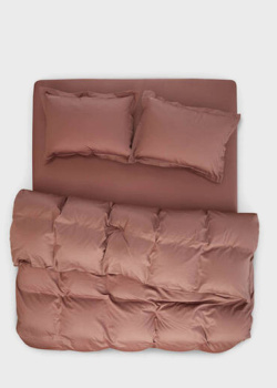 Комплект з підковдра Penelope Stella з наволочками кольору марсала (2-спальне євро), фото