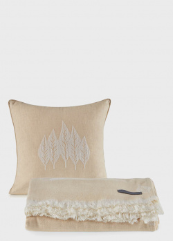 Покривало з вишивкою Penelope Marin 160х240см із декоративною подушкою, фото