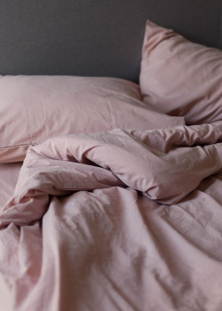 Комплект постельного белья Home me Пудровый закат из хлопка (2-спальный евро), фото