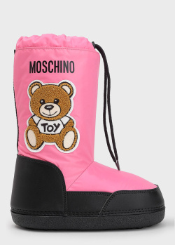 Текстильні чоботи Moschino рожевого кольору, фото