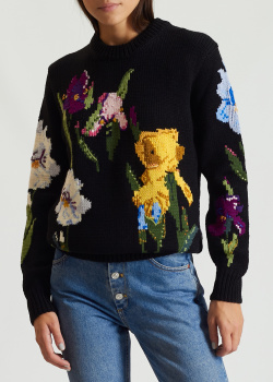 Шерстяной свитер Dolce&Gabbana с цветочным рисунком, фото