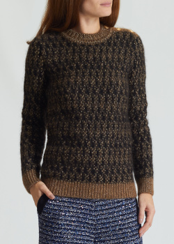 Коричневий светр Balmain із сумішевого мохера, фото