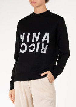 Вовняний светр Nina Ricci з брендовим написом, фото