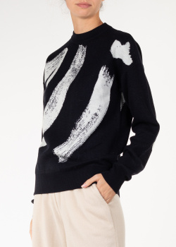 Чорний вовняний светр Nina Ricci з об'ємним лого, фото