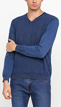 Синий пуловер Cashmere Company из хлопка, фото