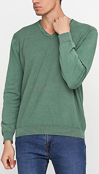 Зеленый пуловер Cashmere Company с манжетами, фото