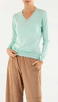 Пуловер Roberto Cavalli бирюзового цвета с кашемиром, фото