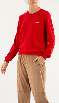 Червоний джемпер Roberto Cavalli Sport із логотипом, фото
