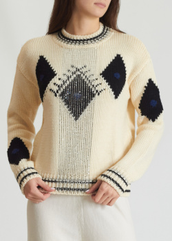 Вязаный свитер Ermanno Scervino с декором-кристаллами, фото