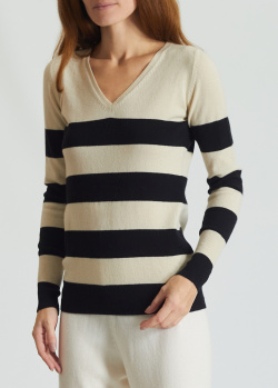 Кашемировый пуловер Bruno Manetti в крупную полоску, фото