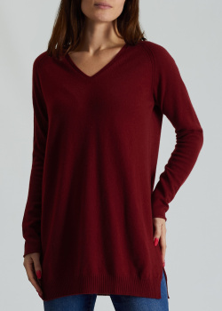 Кашемировый пуловер Bruno Manetti бордового цвета, фото