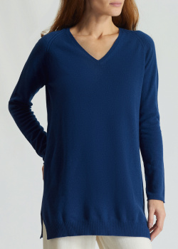Кашемировый пуловер Bruno Manetti синего цвета, фото